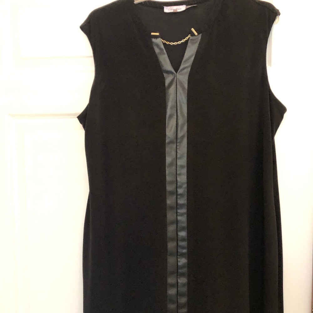 Calvin Klein faux leather gold chain Sheath Dress Size 18W